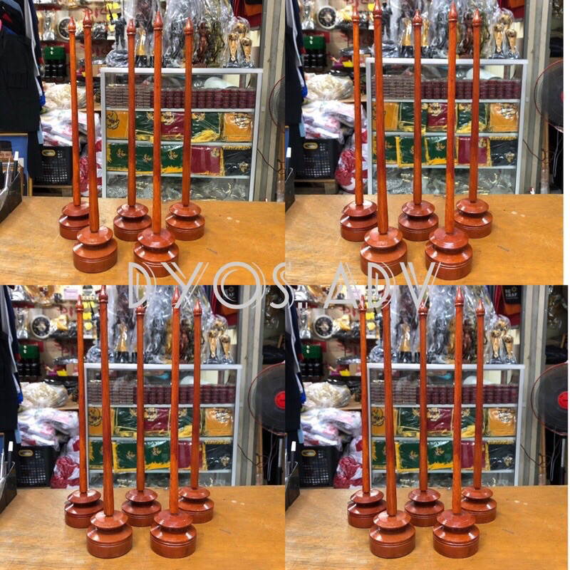 Tiang bendera kayu meja Tiang vandel meja