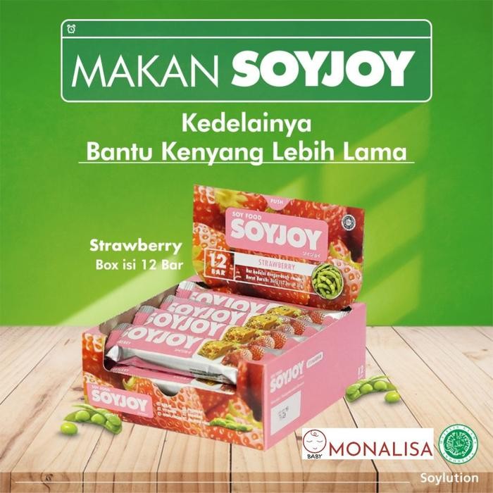 

SOYJOY STRAWBERRY Snack Bar Kedelai 1 Box isi 12
