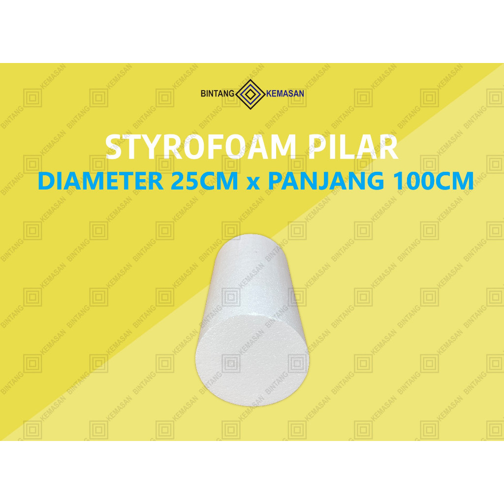 Styrofoam Pilar/Bulat/Tabung Diameter 25cm/Styrofoam Dekorasi/Pilar Gabus