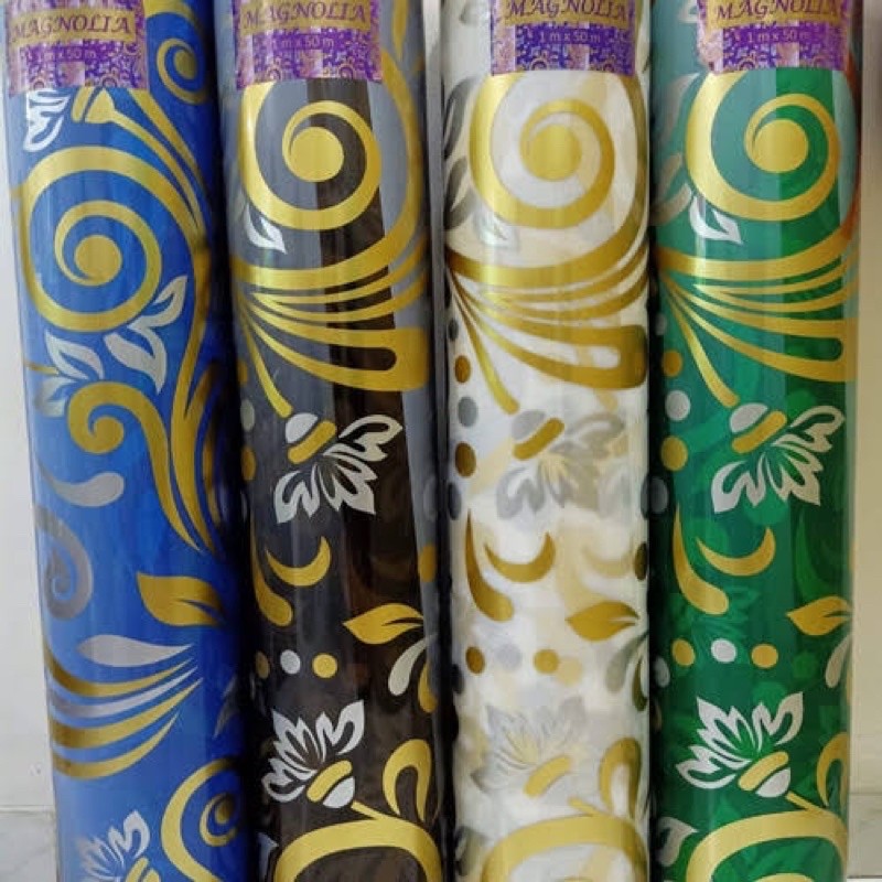 Fiber Pagar Penutup Pagar Motif Magnolia Green Tebal 0.6mm