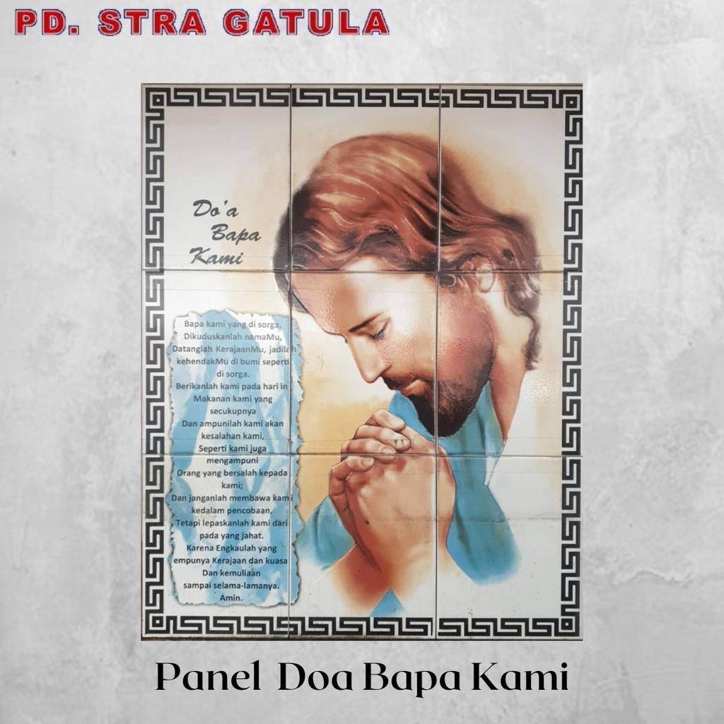 Panel Keramik Dinding Gambar Doa Bapa Kami
