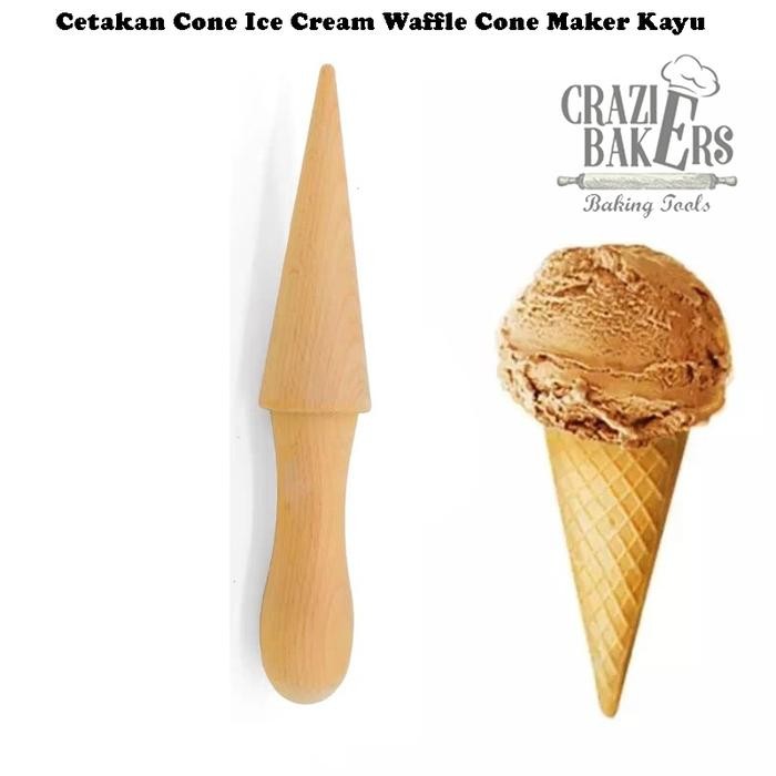 B_serii Cetakan Cone Ice Cream Waffle Cone Maker Kayu