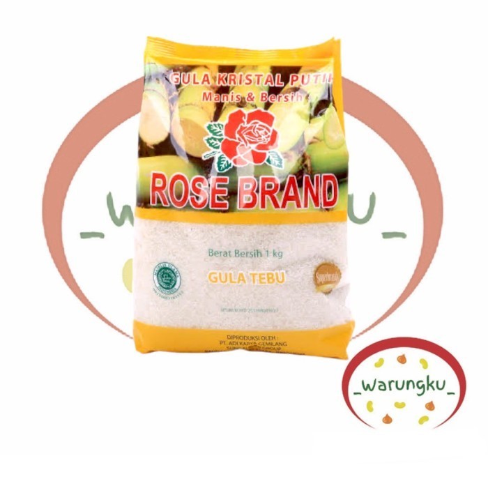 

(Allthebest) GULA ROSE BRAND 1KG KUNING HIJAU Gula Pasir Tebu Kristal