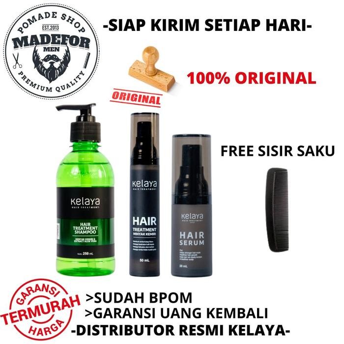 KELAYA Hair Treatment Shampoo KELAYA HAIR TREATMENT SERUM SHAMPOO MINYAK KEMIRI PAKET KOMPLIT KELAYA