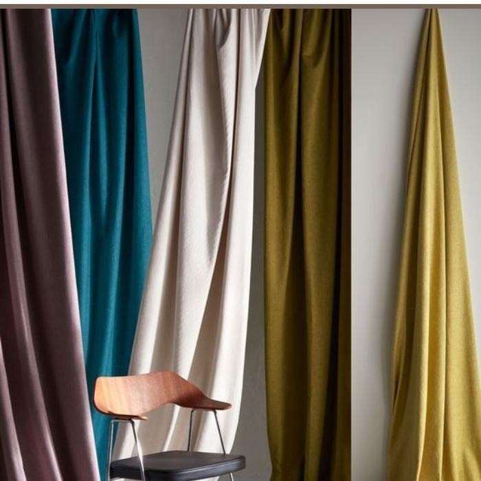 Gorden Tirai Pintu Jepang Linen Warna Biru Navy