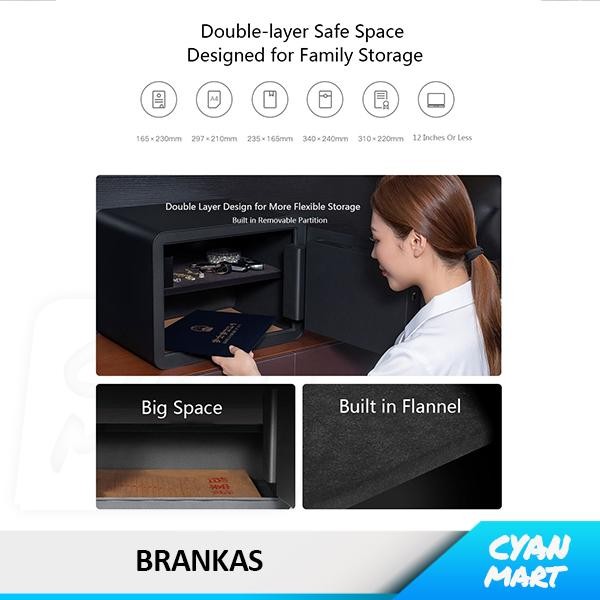 Brankas Safety Xiaomi Mijia Smart Safe Deposit Box Fingerprint Alarm
