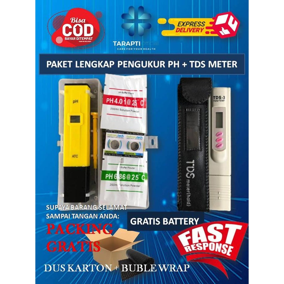 Paket Ph Meter Air Digital Dan Tds Meter Pengukur Kualitas Air Minum #Gratisongkir