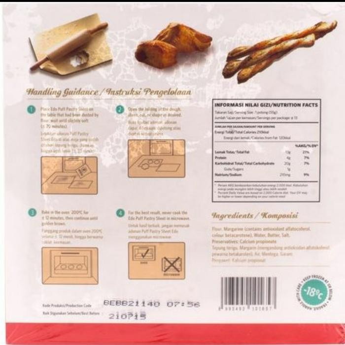 

JTTOP" PUFF PASTRY EDO 750GR ....