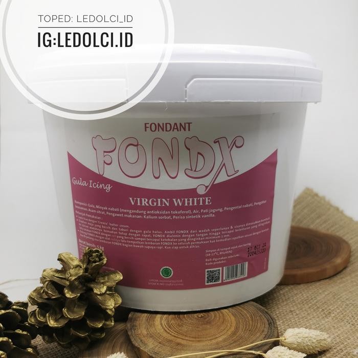 

JTTOP" TERMURAH!FONDX VANILLA VIRGIN WHITE FONDANT VANILLA REPACK 500 GR 1 KG
