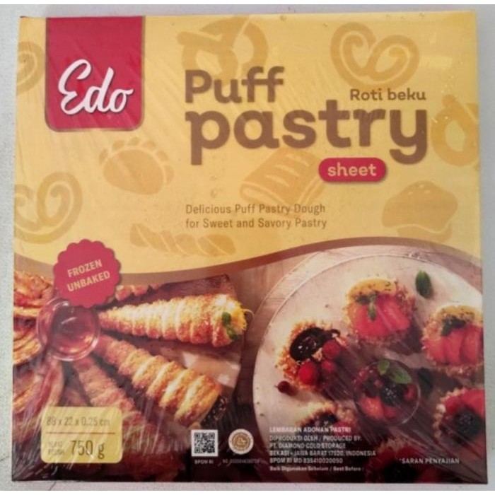 

JTTOP" EDO PUFF PASTRY SHEET 750GRAM - GOSEND/GRAB ONLY