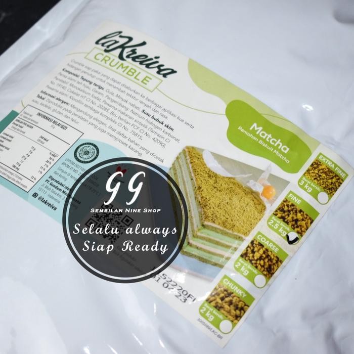 

JTTOP" LA KREIVA CRUMBLE MATCHA 250 GR BISKUIT GREEN TEA REMAHAN CRUMB COOKIE CRUMBS HALAL