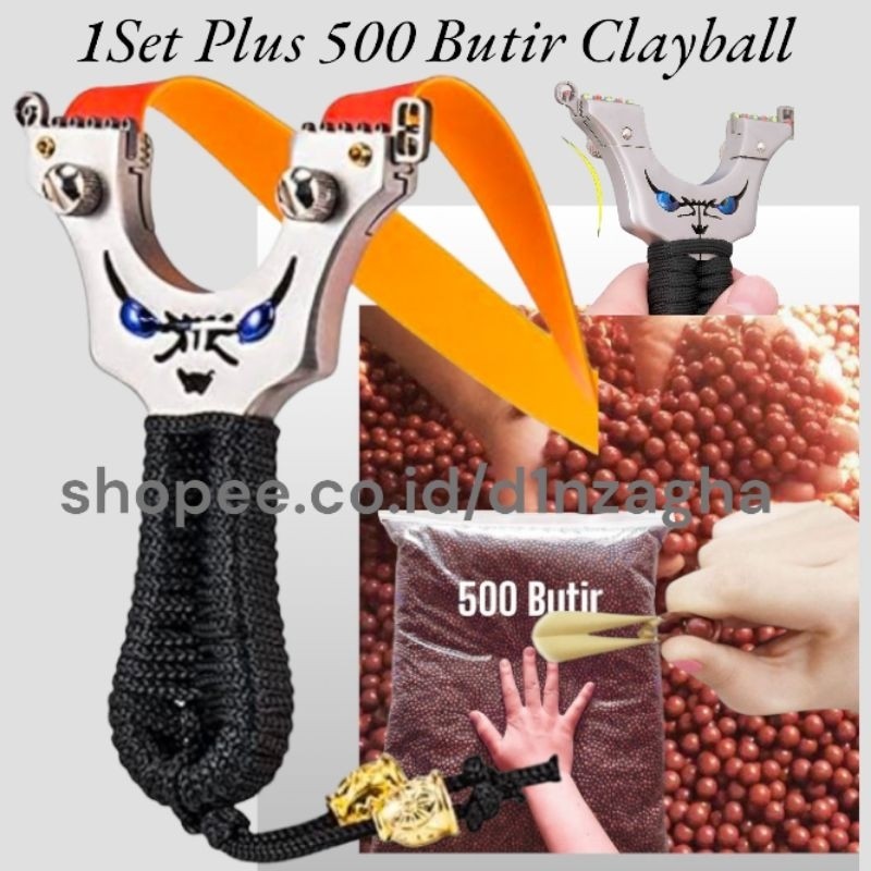 

Mamam_Asoy 500 Butir Clayballs Dengan Ketapel 1Set Tali Karet Pipih