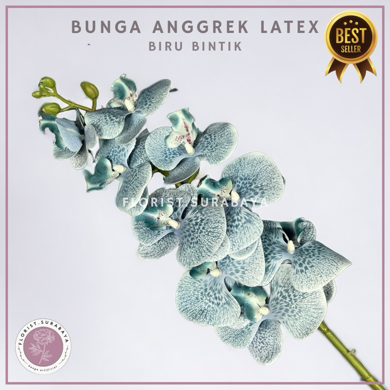 (Homelytouch (Best Seller) Bunga Anggrek Latex Jumbo 9 Kuntum Bunga Anggrek Hias Tangkai Panjang