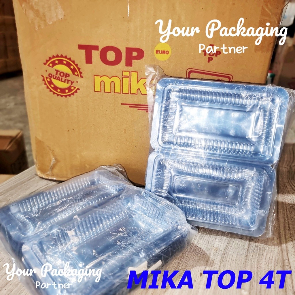 (Homelytouch (Isi100) Mika Top 4T Mika Kue Bungkus Wadah Tempat Makanan Roti Kue Box Mika Bening