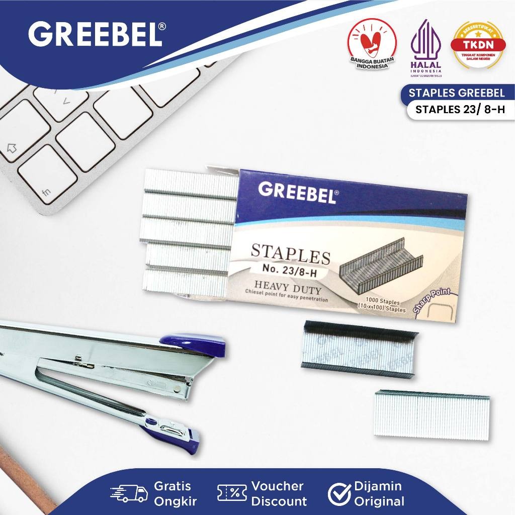 

GREEBEL Isi Staples Refil / Isi Staples Steples Hekter Greebel 23 8-H / Tas n Tulis