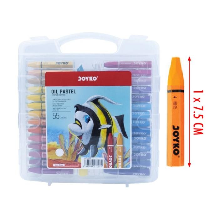 

(55 Pcs) Krayon 55 Warna Joyko Op-55S Oil Pastels Crayon Aman Murah Anti Air Hard Case