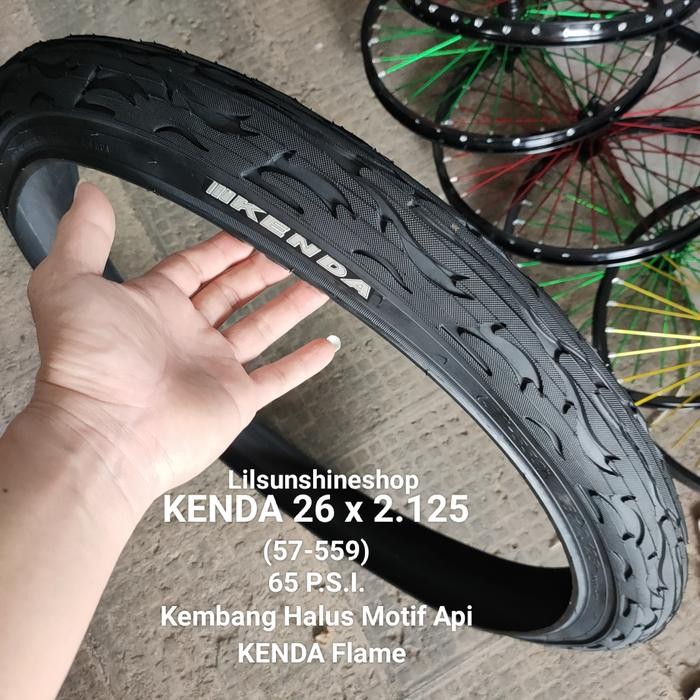 Ban Luar Sepeda 26 x 2.125 Kenda Flame 26x2.125 Motif Halus Road