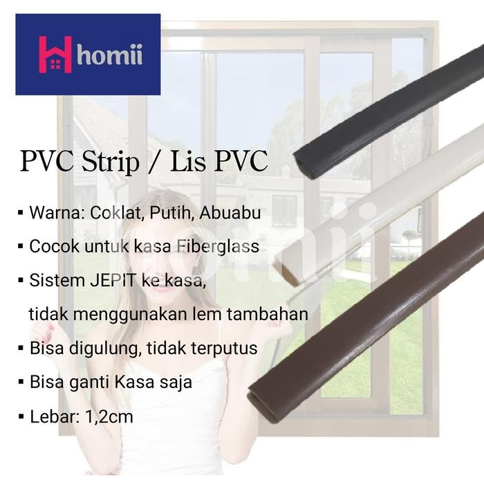 Homii Lis PVC Kasa Nyamuk Magnet Fiberglass DIY / PVC Strip / List PVC Jendela Kelambu Kawat Nyamuk