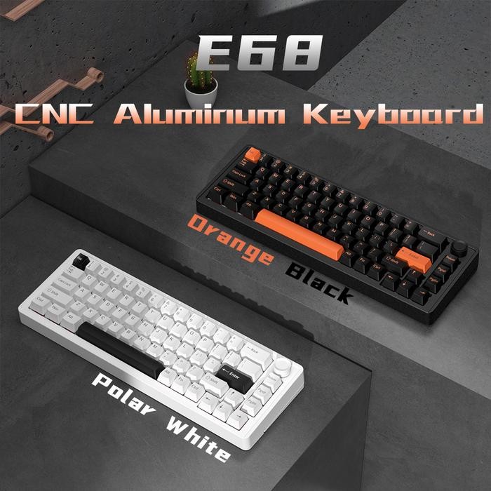 Furycube E68 Mechanical Keyboard 65% CNC Aluminium Wireless RGB Hotswap