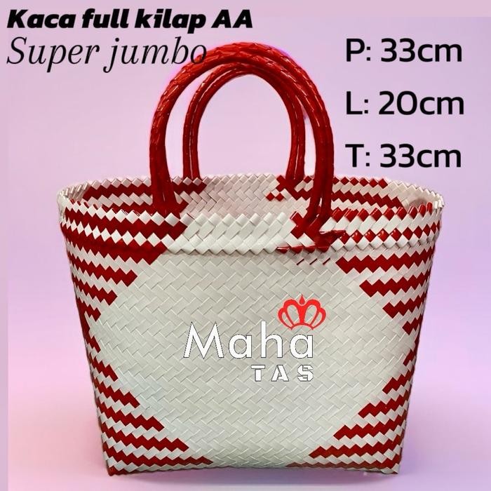 PREMIUM Tas Anyaman Plastik Kaca Super Jumbo - Kapasitas 15 kg - TASANYAMAN Grosir Ngawi Belanja