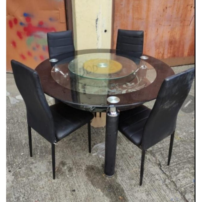 PREMIUM Kolaher Ring Meja Putar Makan Putar Lazy Rotate Tatakan Kaca Rel