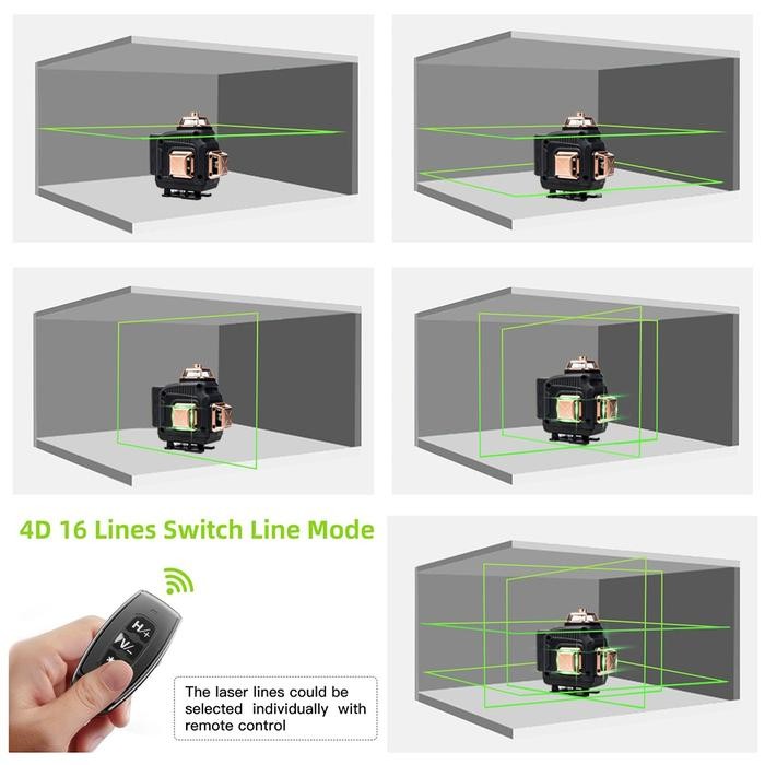 

Bricks - Cross Line Laser Level 16 Lines 4D Jld Tripod Waterpass Meteran Remote