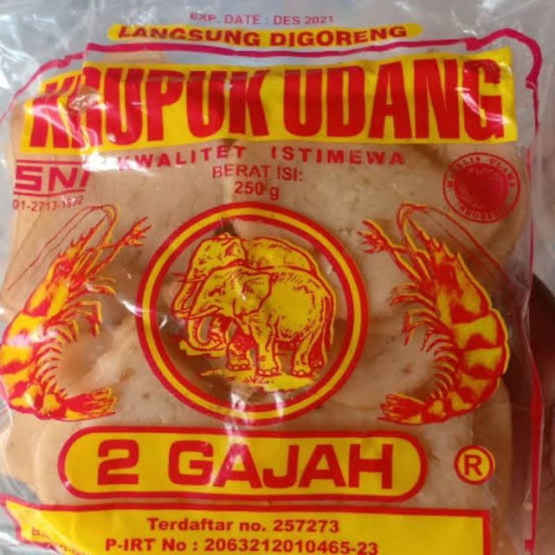 

Andrianbijaksana Kerupuk Udand Cap Dua Gajah Sedang 250Gram Indramayu
