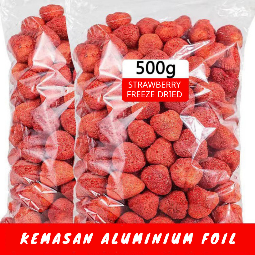 

Desyallshop 500Gr Freeze Dried Strawberry 1/2 Kg Buah Kering Strawberry Cemilan Buah Freeze Dried