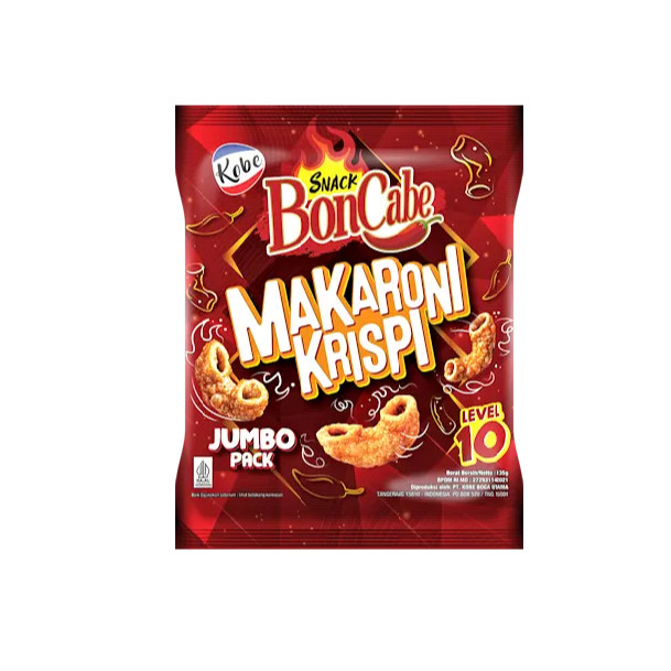 

Andrianbijaksana Kobe Bon Cabe Snack Makaroni Jumbo Pack Level 2 Nacho Cheese / Level 10 / Level 15