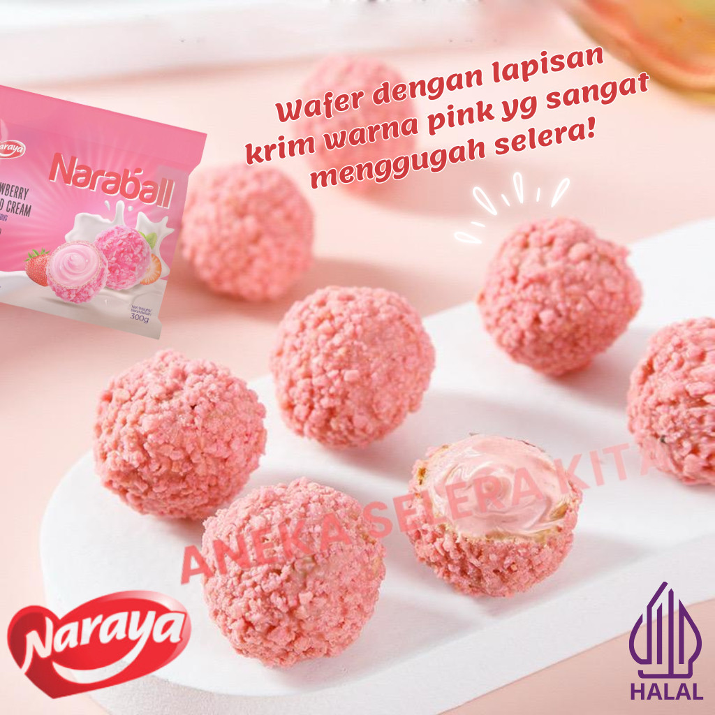 

Andrianbijaksana Naraya Naraball Wafer Melted Cream Rasa Original, Chocolate, Strawberry & Pandan