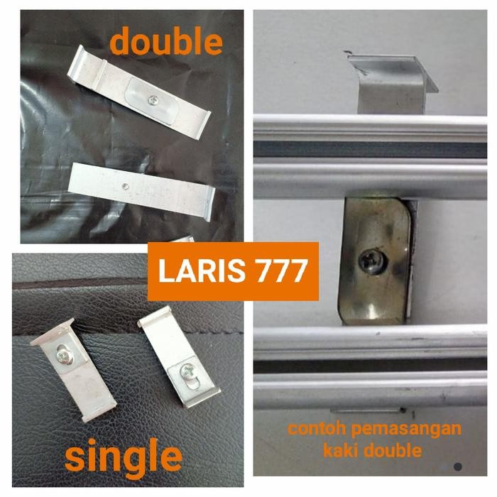 PREMIUM kaki rel gorden kotak alumunium single & double