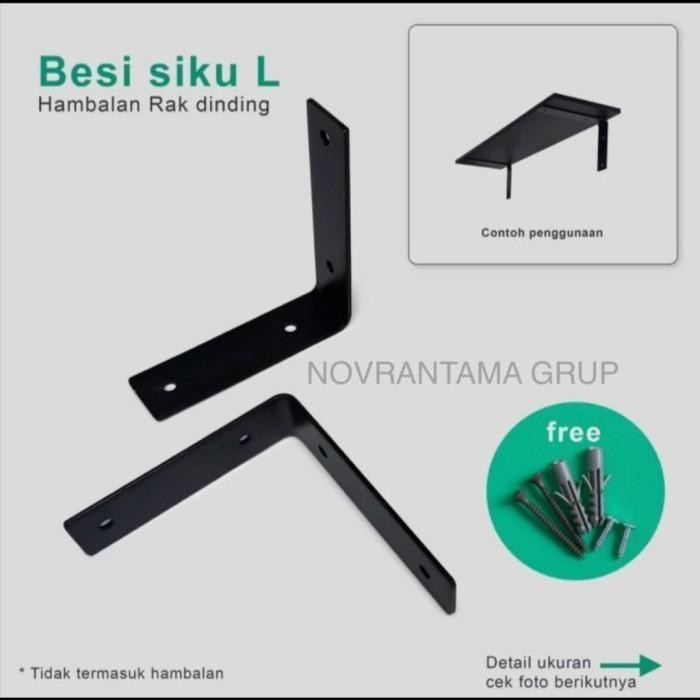 PREMIUM Rak siku besi L penyangga rak dinding 20x30 cm Rak besi siku dinding