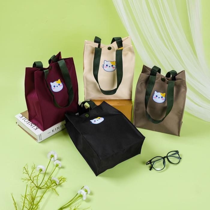 PREMIUM Tas Tote Bag Kucing Tas Belanja Kecil Tas Jinjing Tas Bahu Wanita Totebag Unisex