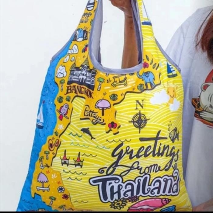 PREMIUM SOUVERNIR/OLEH OLEH TAS BELANJA LIPAT WATERPROOF THAILAND (S)