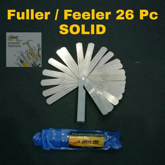 SOLID Fuller Gauge 26 Pcs - Feeler 26 Blade Alat ukur Celah Klep