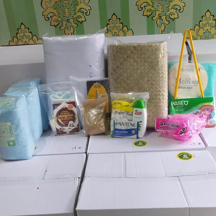 Set Lengkap Pengurusan Jenazah Perempuan Kain Kafan Super