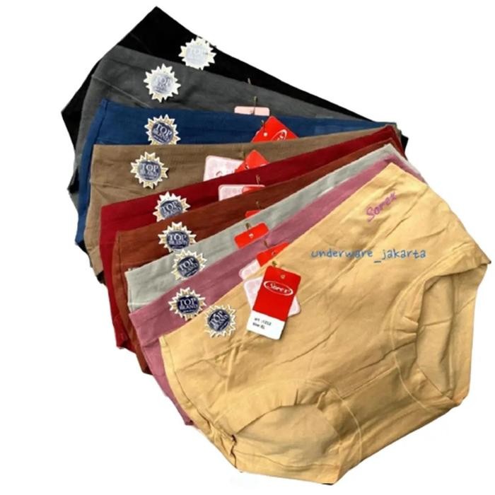Celana Dalam Wanita Sorex 1232 / Cd Cewek Dewasa Karet Boxer Logo Motif Timbul Katun Semi Boxer -