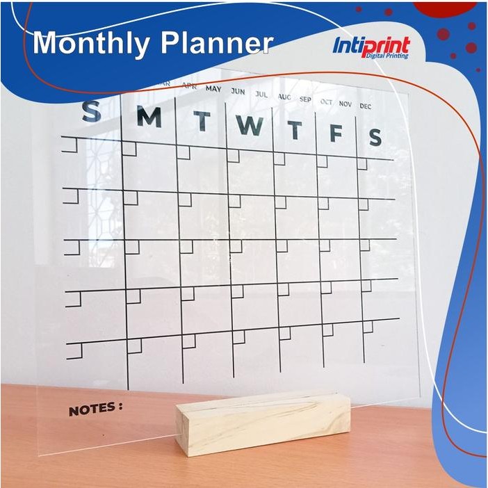 

Acrylic Monthly Planner Acrylic Calendar Free Box Packing #Gratisongkir