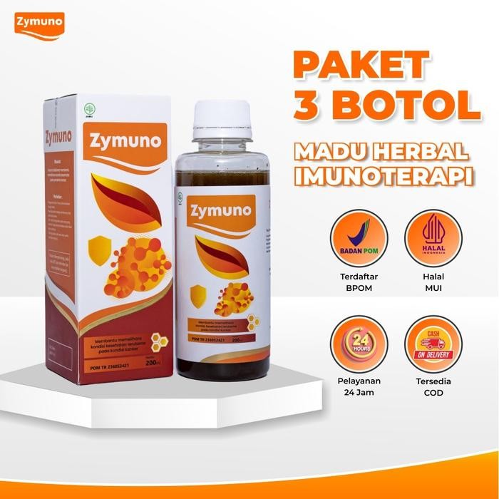 

ZYMUNO - Madu Herbal Bantu Daya Tahan Tubuh Meningkat - 3 Botol