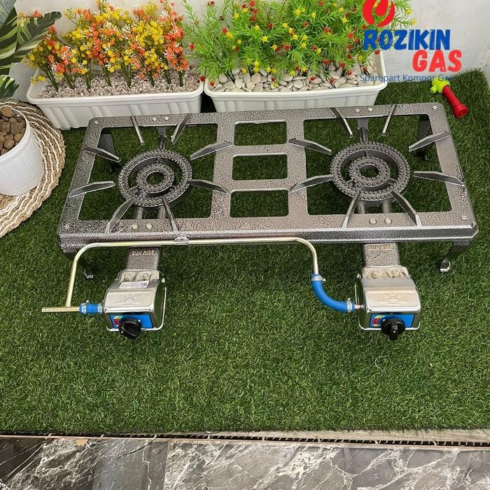 Kompor Gas Api Seribu Dua Tungku Sunrise Sr 301 T 2 Besi Cor
