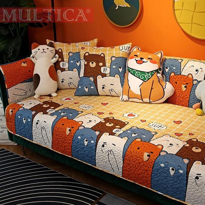 Multica Cover Sofa / Alas Sofa / Sarung Sofa / Nara Serbet Taplak Sofa Tempat Duduk Kain Motif Kain
