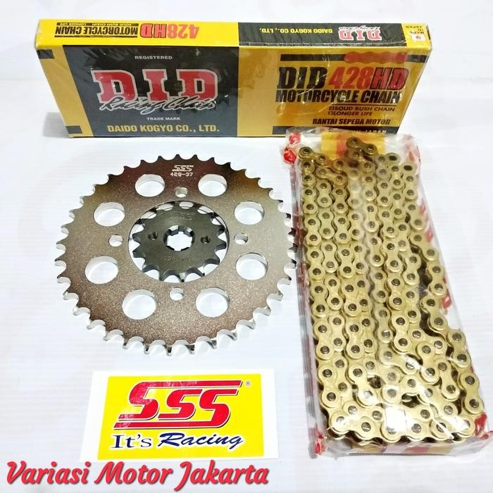 Readyy gear set SSS rante DID Jupiter MX RX King Fiz R 428 15 37 130 HDS Gold