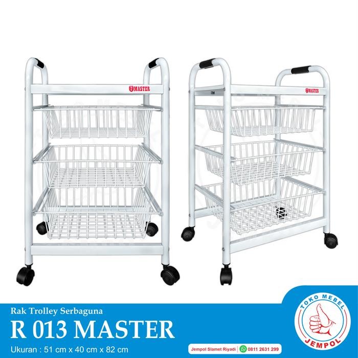 Bebas Ongkir Rak Serbaguna/ Rak Salon R013 Master/ Rak Troli Susun 3 / Jempol Grab/Gosend