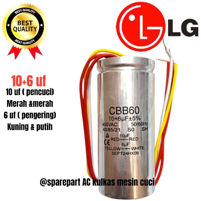 kapasitor mesin cuci LG 2 tabung original