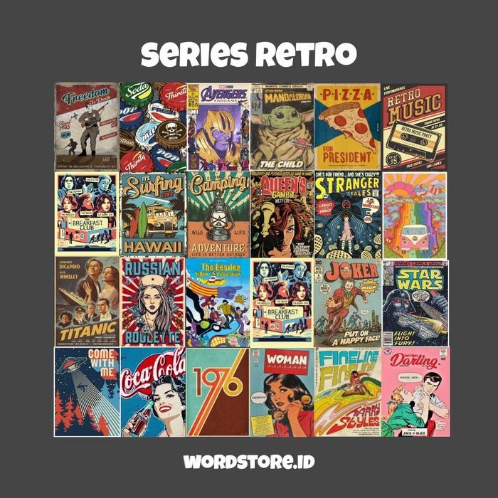 Poster Retro Series Wallposter vintage retro kamar poster retro