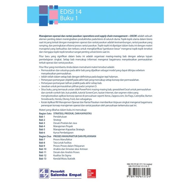 

TERBARU!!! MANAJEMEN OPERASI DAN RANTAI PASOKAN EDISI 14 BUKU 1-JACOBS READY