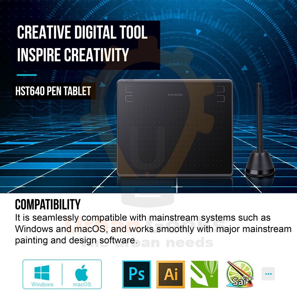 Huion HS64 / HST640 Graphic Drawing Pen Android PC alt H420P H640P
