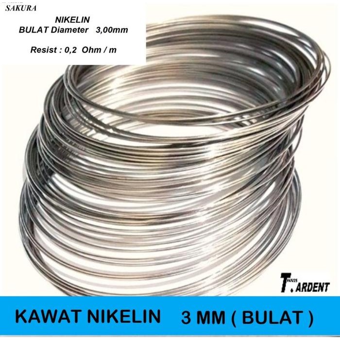 kawat pemanas niklin 3 mm nikelin 3mm bulat 1kg