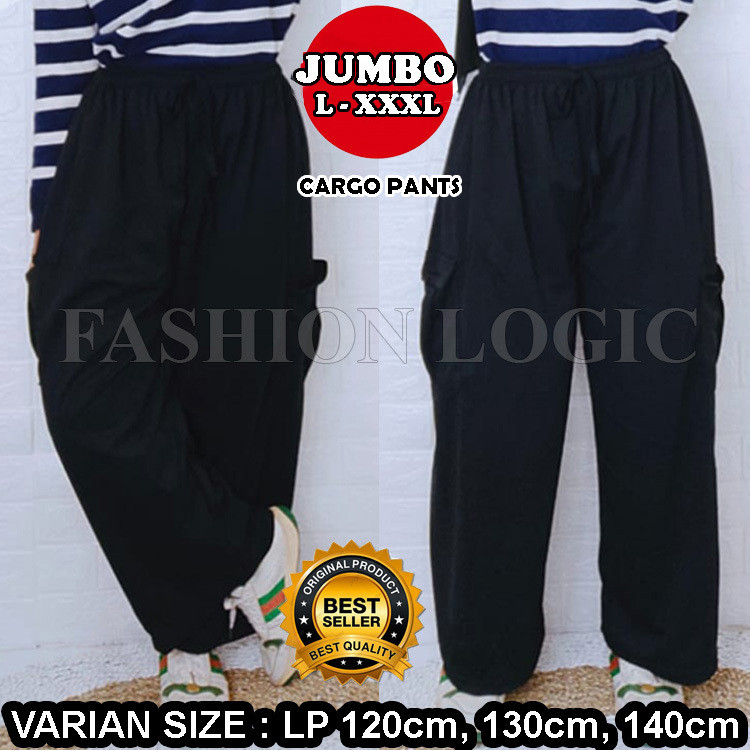 Celana Kulot Cargo dan Celana Kulot Polos Wanita Jumbo LP 120-130-140 Bigize XL - XXL - XXXL WE