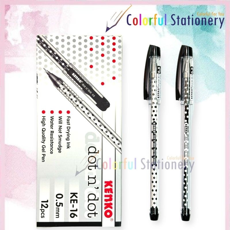

Pen / Ballpoint / Pen Gell Kenko KE 16 Dot n Dot (12 Pcs)